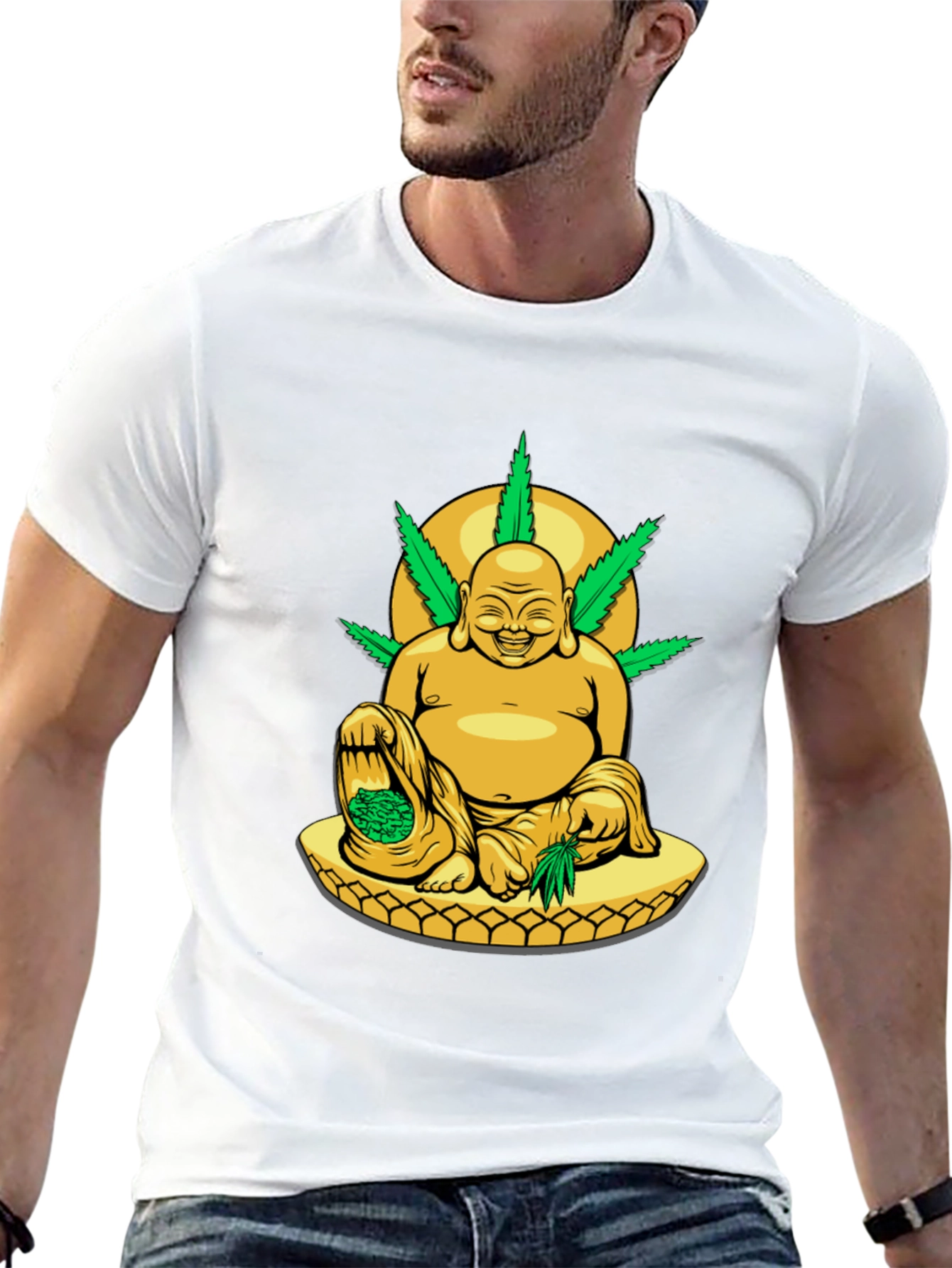 Buddha Weed T-Shirt: Relaxed Fit