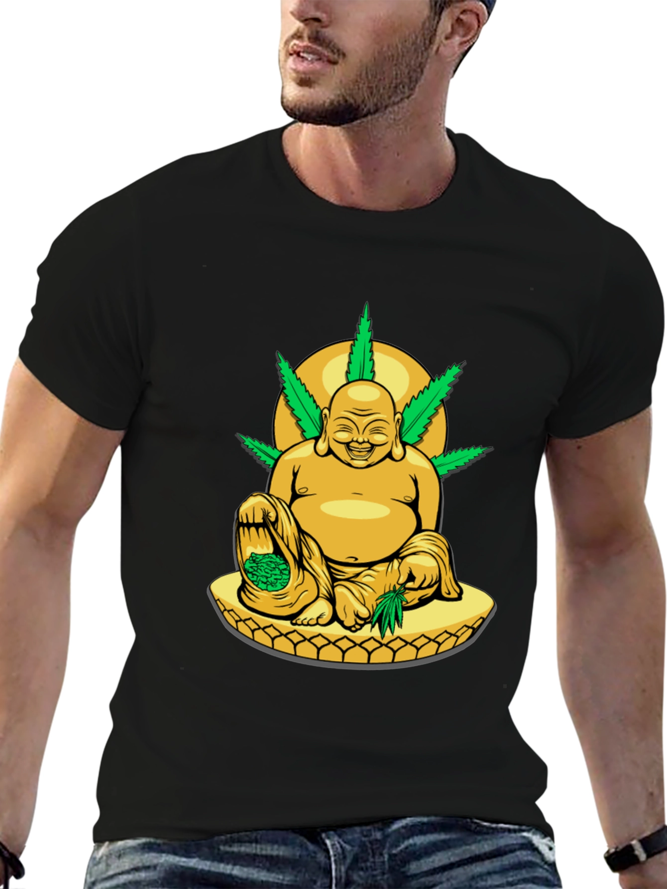 Buddha Weed T-Shirt: Relaxed Fit