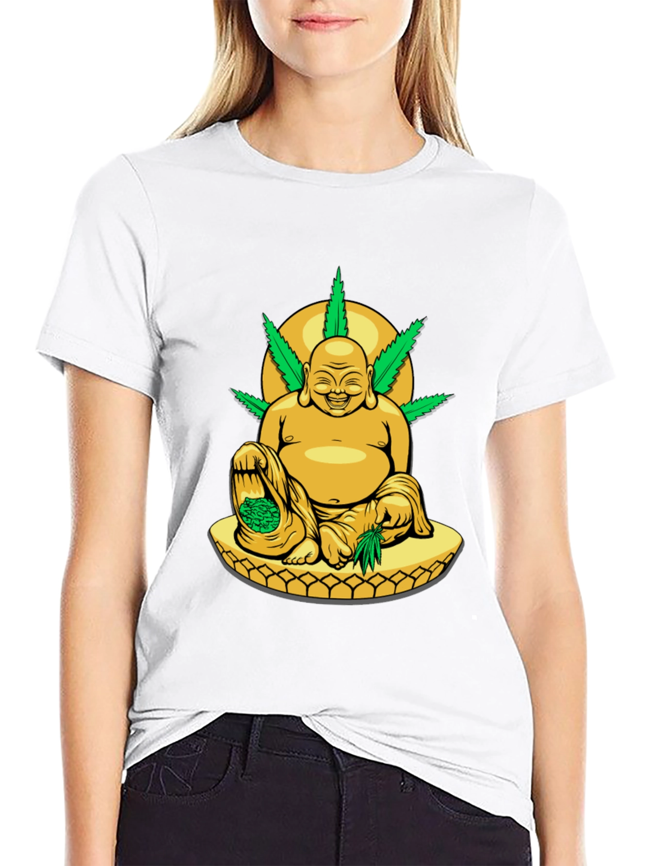 Buddha Weed T-Shirt: Relaxed Fit