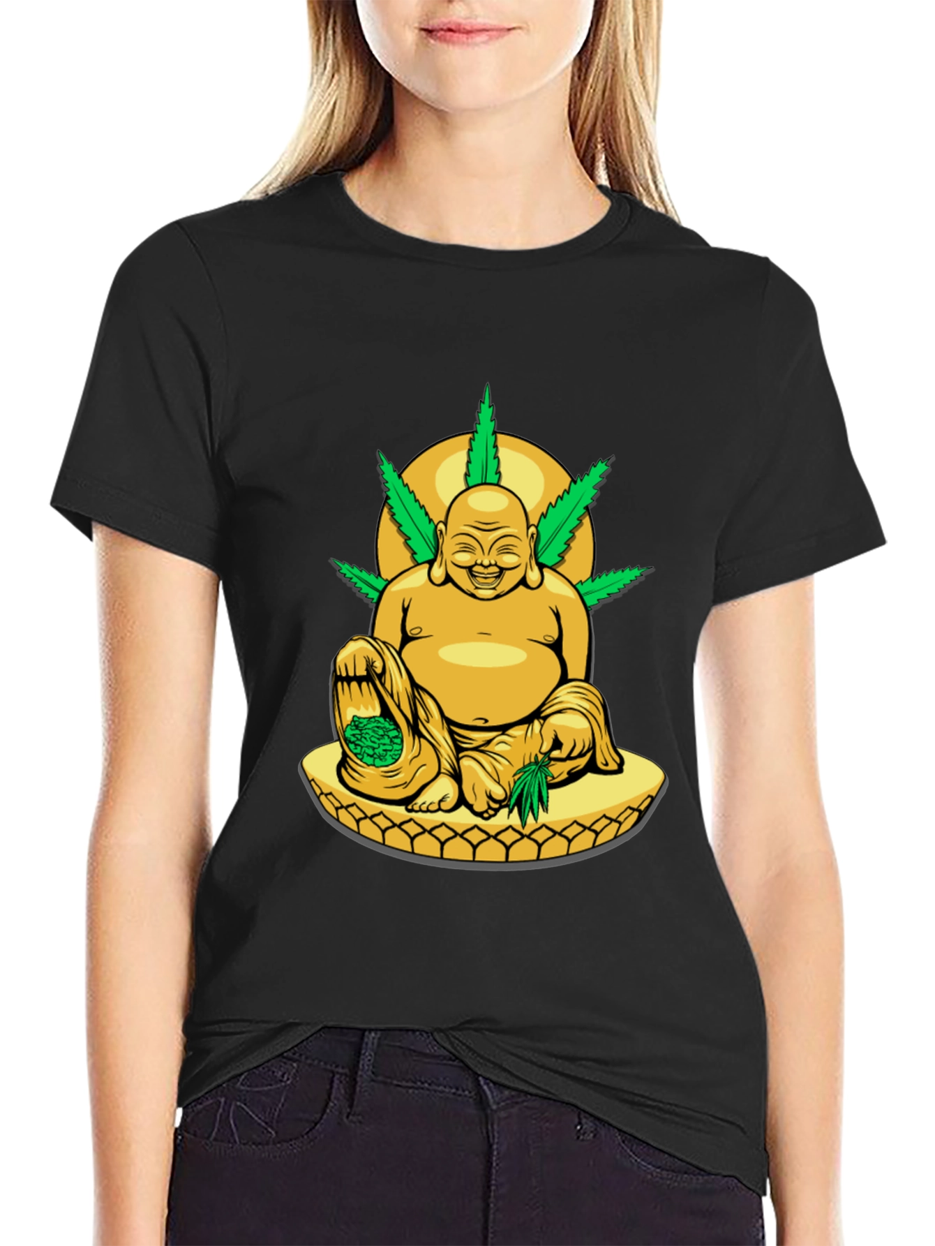 Buddha Weed T-Shirt: Relaxed Fit