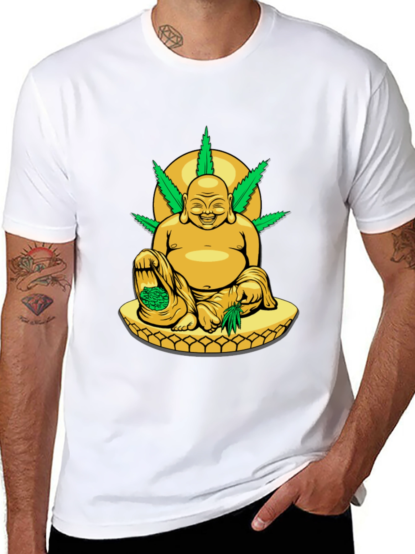 Buddha Weed T-Shirt: Relaxed Fit