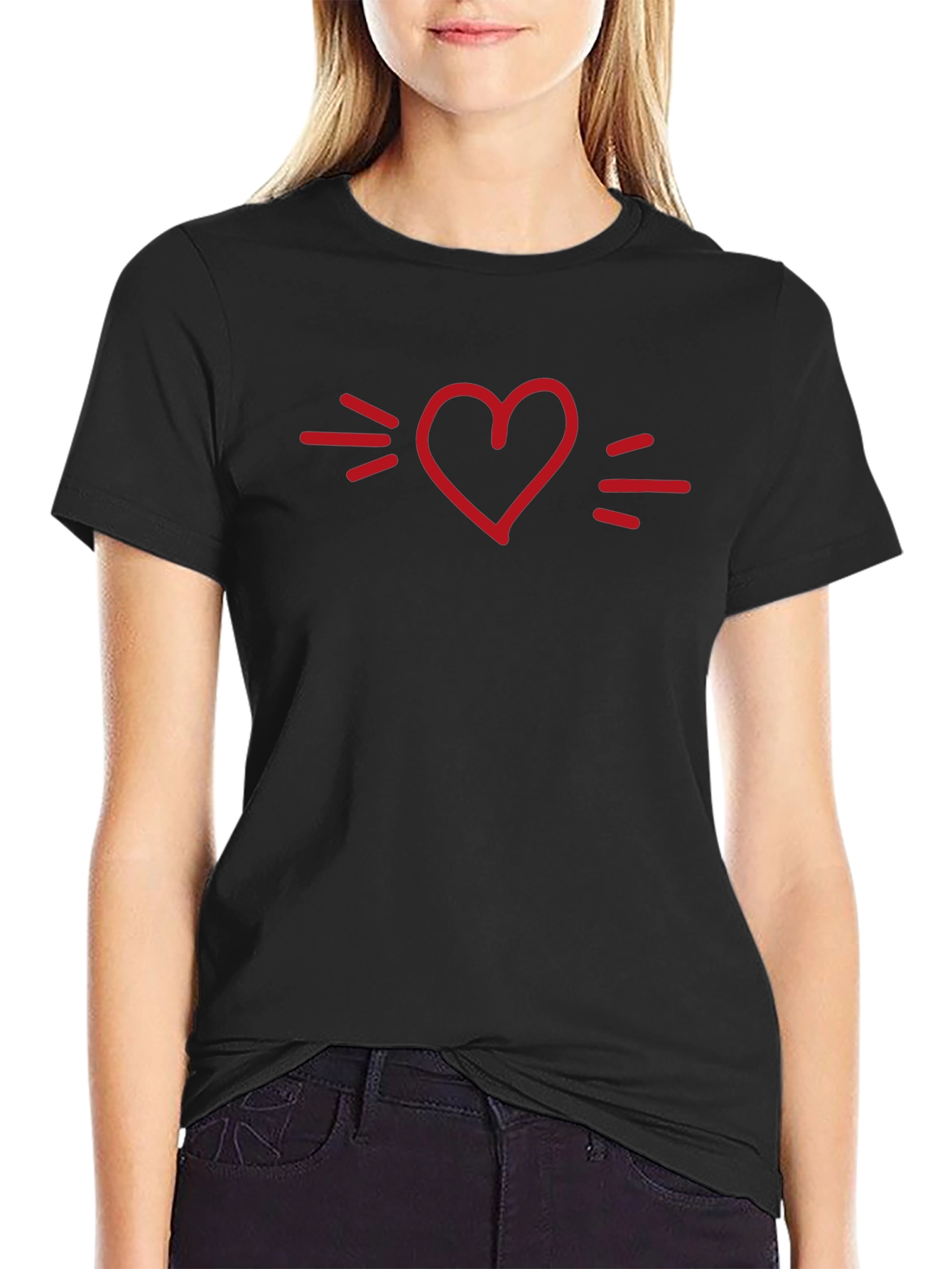Heart Graphic Black T-Shirt