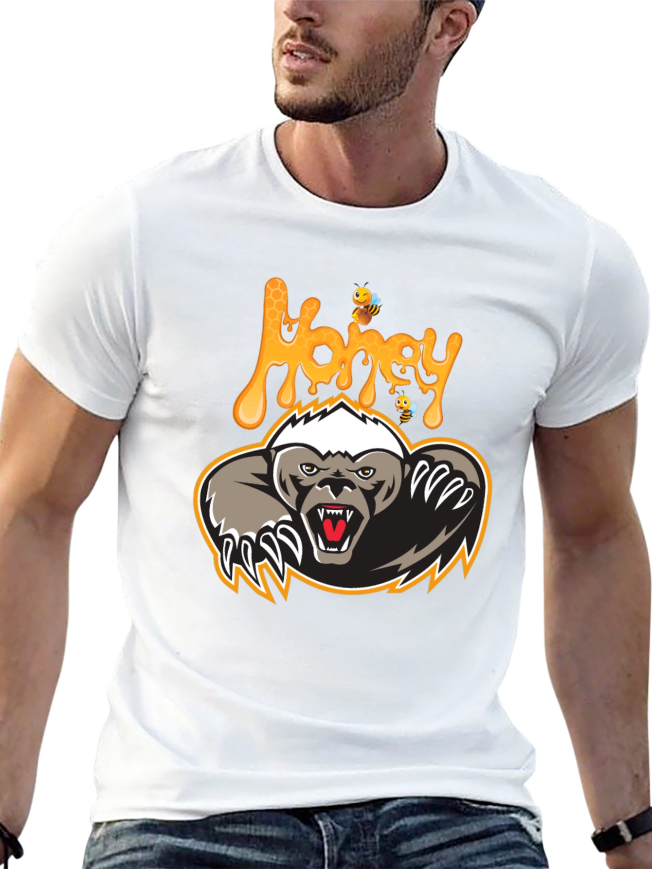 Honey Badger Graphic Print T-Shirt
