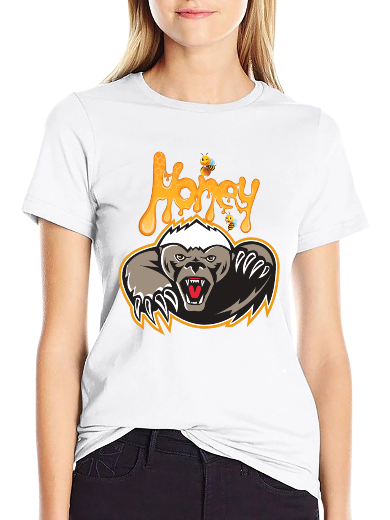 Honey Badger Graphic Print T-Shirt