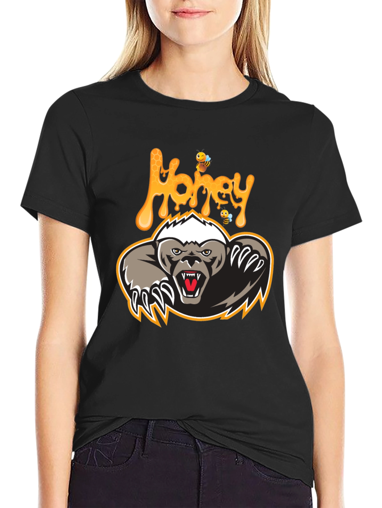Honey Badger Graphic Print T-Shirt
