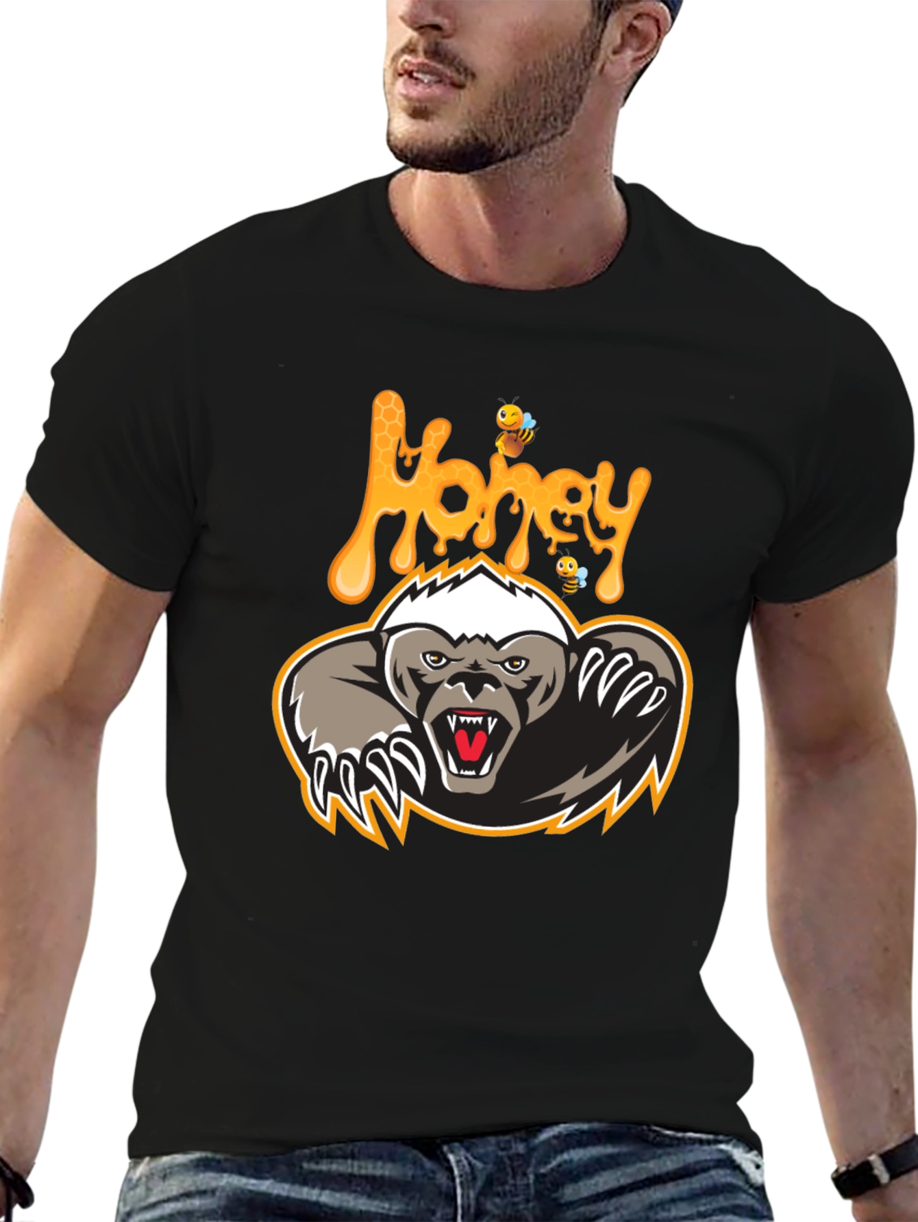 Honey Badger Graphic Print T-Shirt