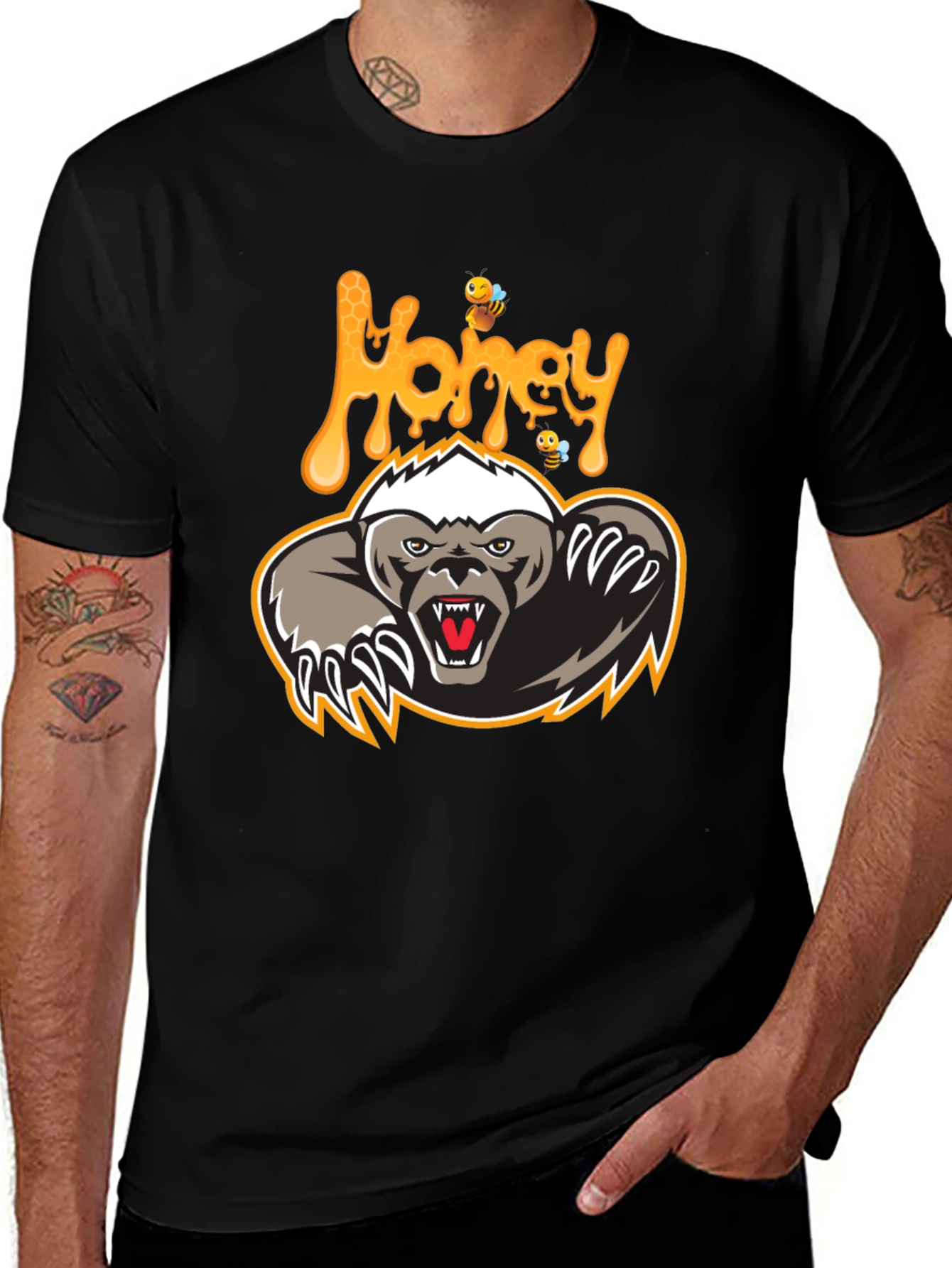 Honey Badger Graphic Print T-Shirt