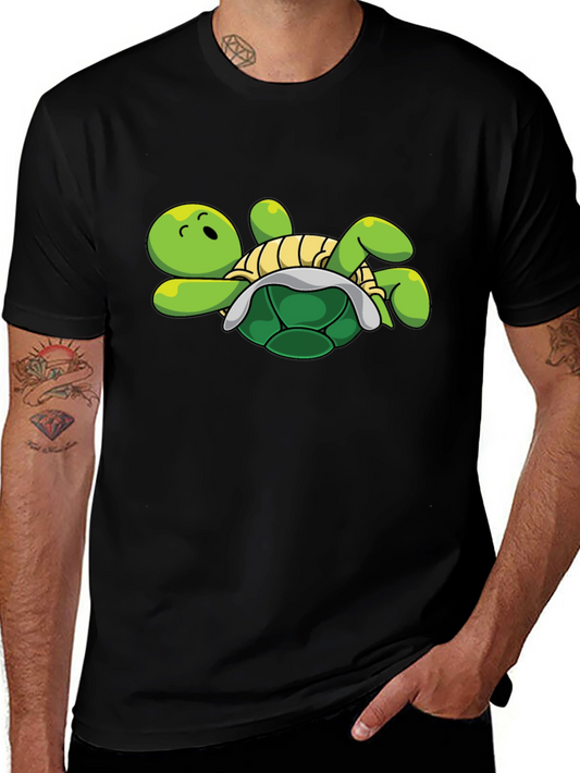 Cartoon Turtle Graphic Tee - Relaxed Fit