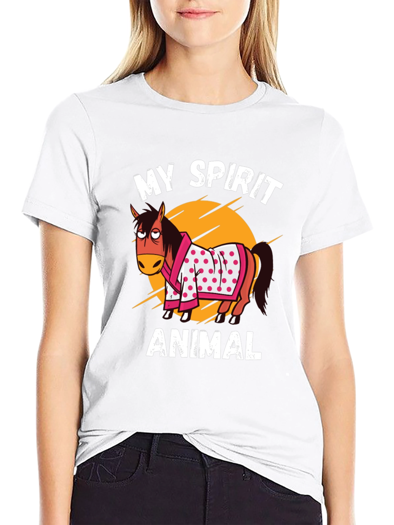 My Spirit Animal T-Shirt Horse Cartoon Graphic Tee
