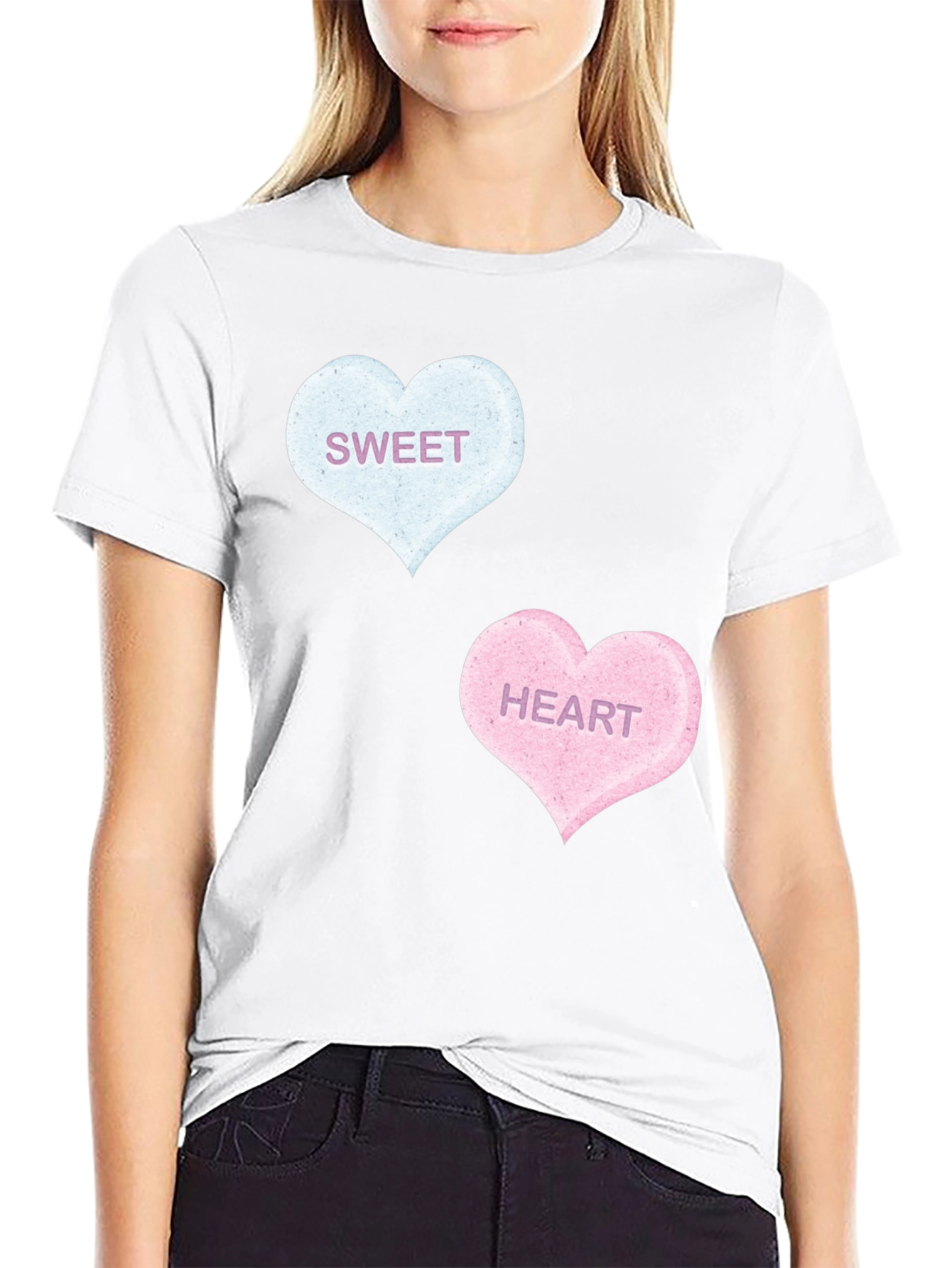 Sweet Hearts Graphic Tee - Black
