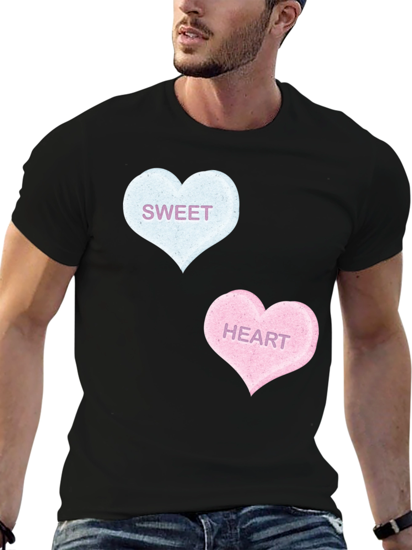 Sweet Hearts Graphic Tee - Black