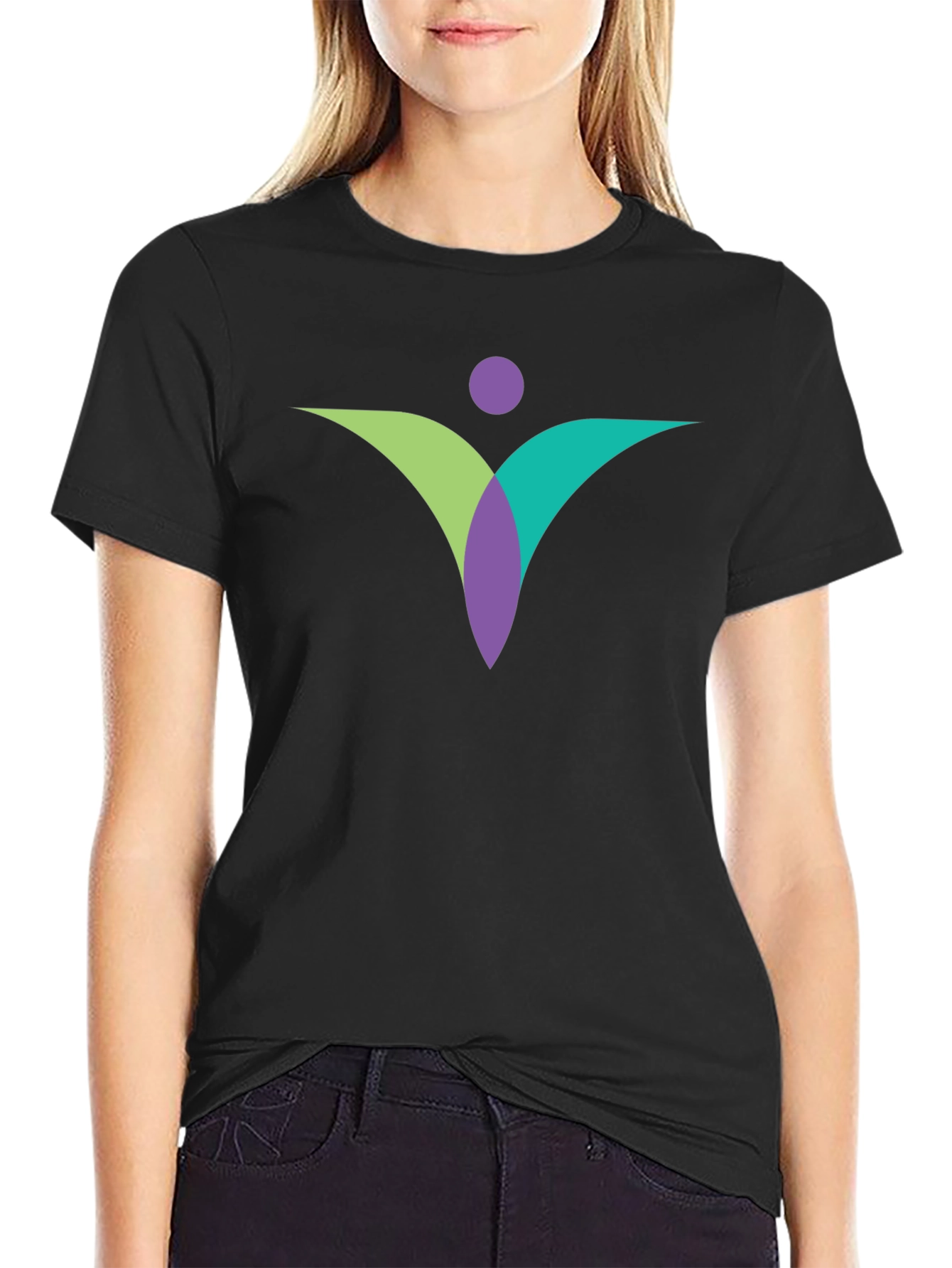 Modern Abstract Graphic Tee - Black