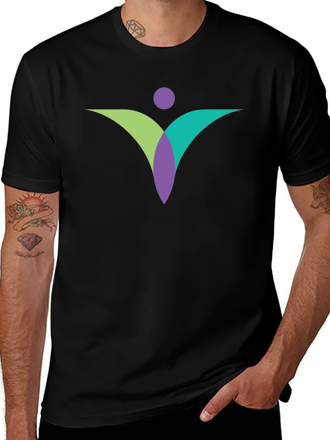 Modern Abstract Graphic Tee - Black