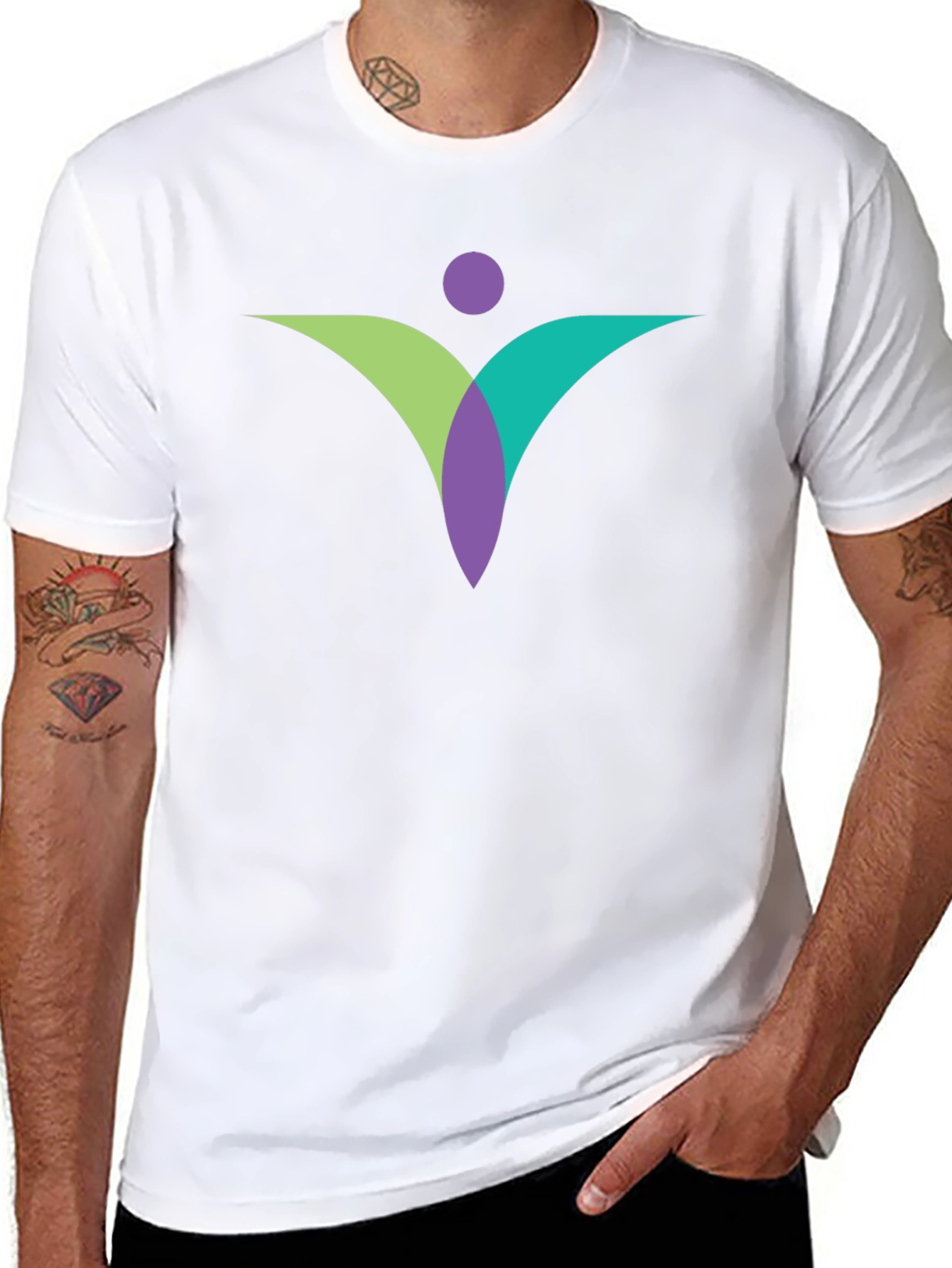 Modern Abstract Graphic Tee - Black