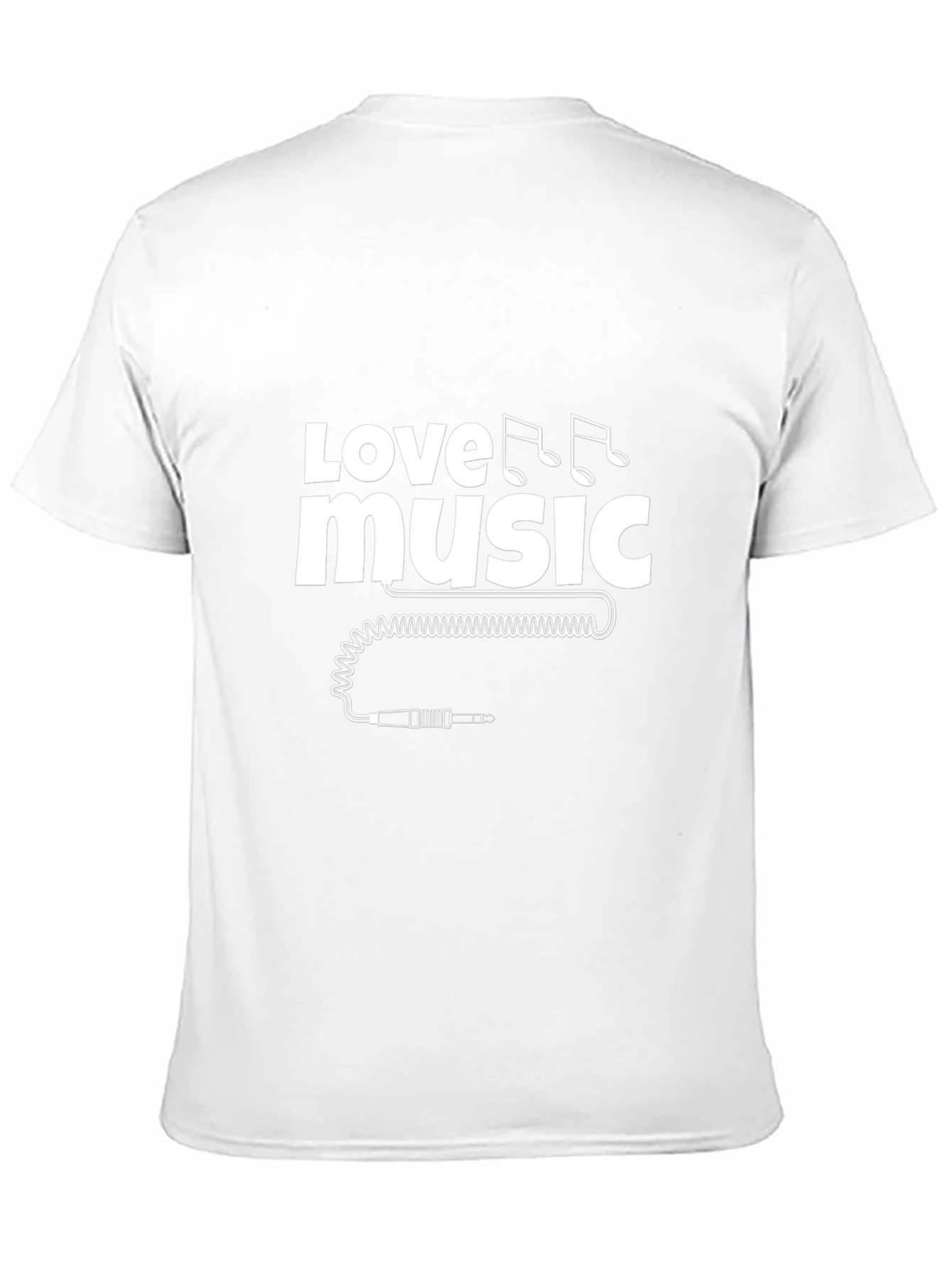 Love Music Black T-Shirt with Audio Jack Graphic