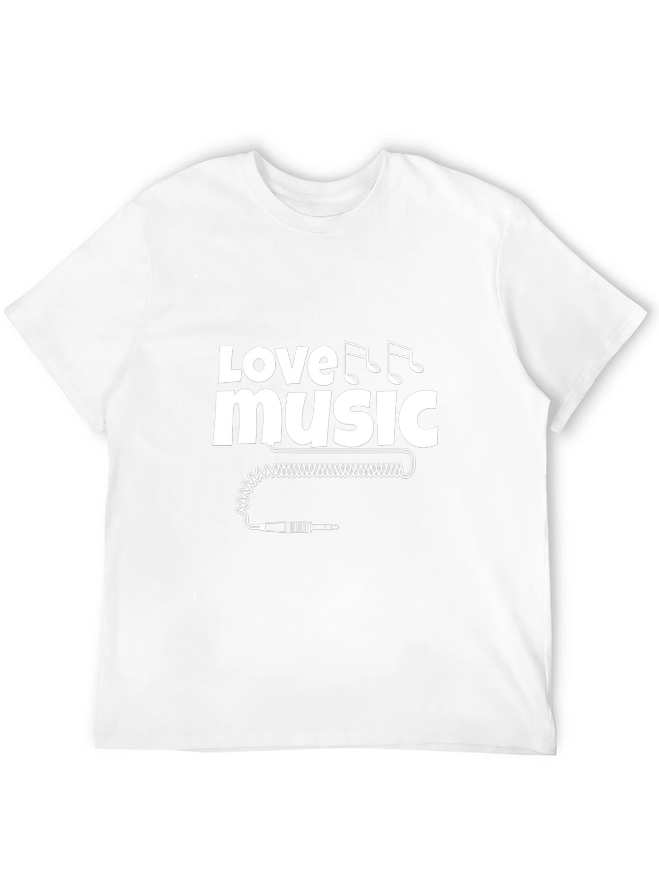 Love Music Black T-Shirt with Audio Jack Graphic