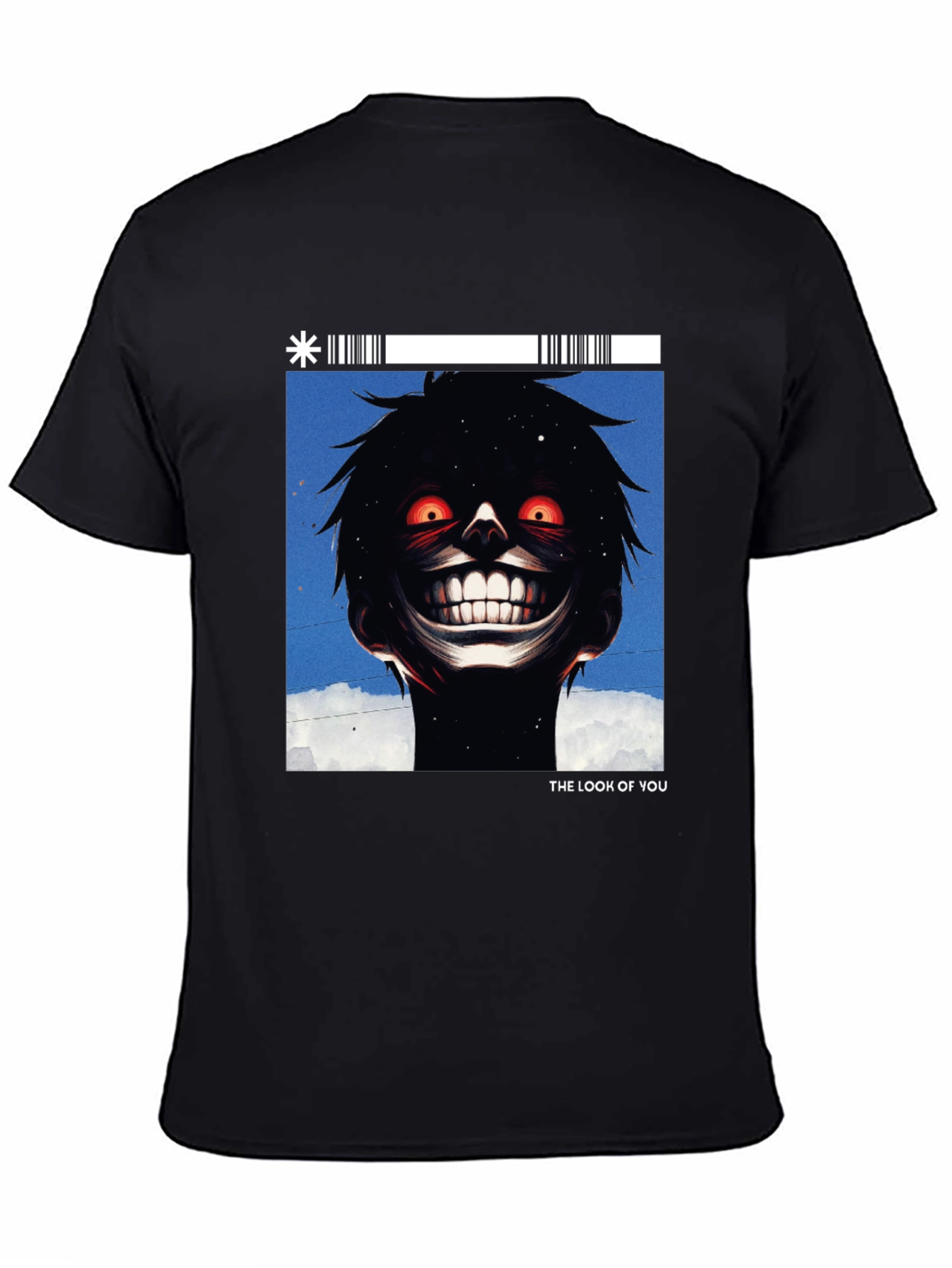 Creepy Smile Graphic Tee - Black Cotton T-Shirt