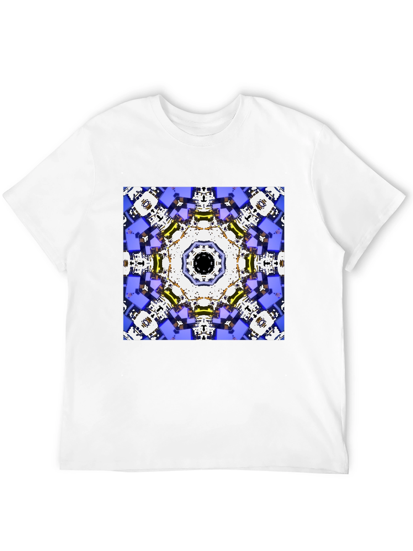 Geometric Kaleidoscope Print Black T-Shirt