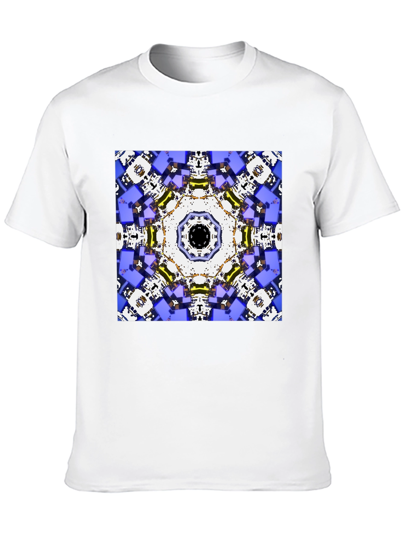 Geometric Kaleidoscope Print Black T-Shirt