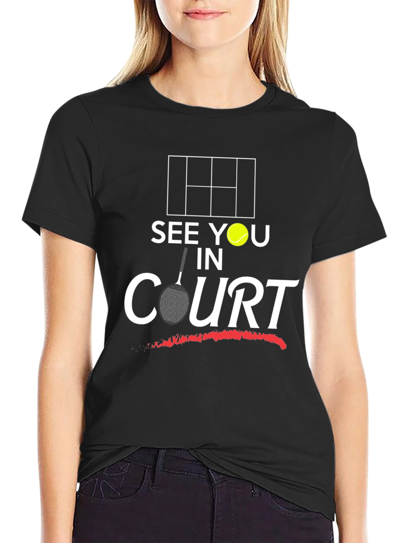 See You in Court Tennis Graphic T-Shirt
