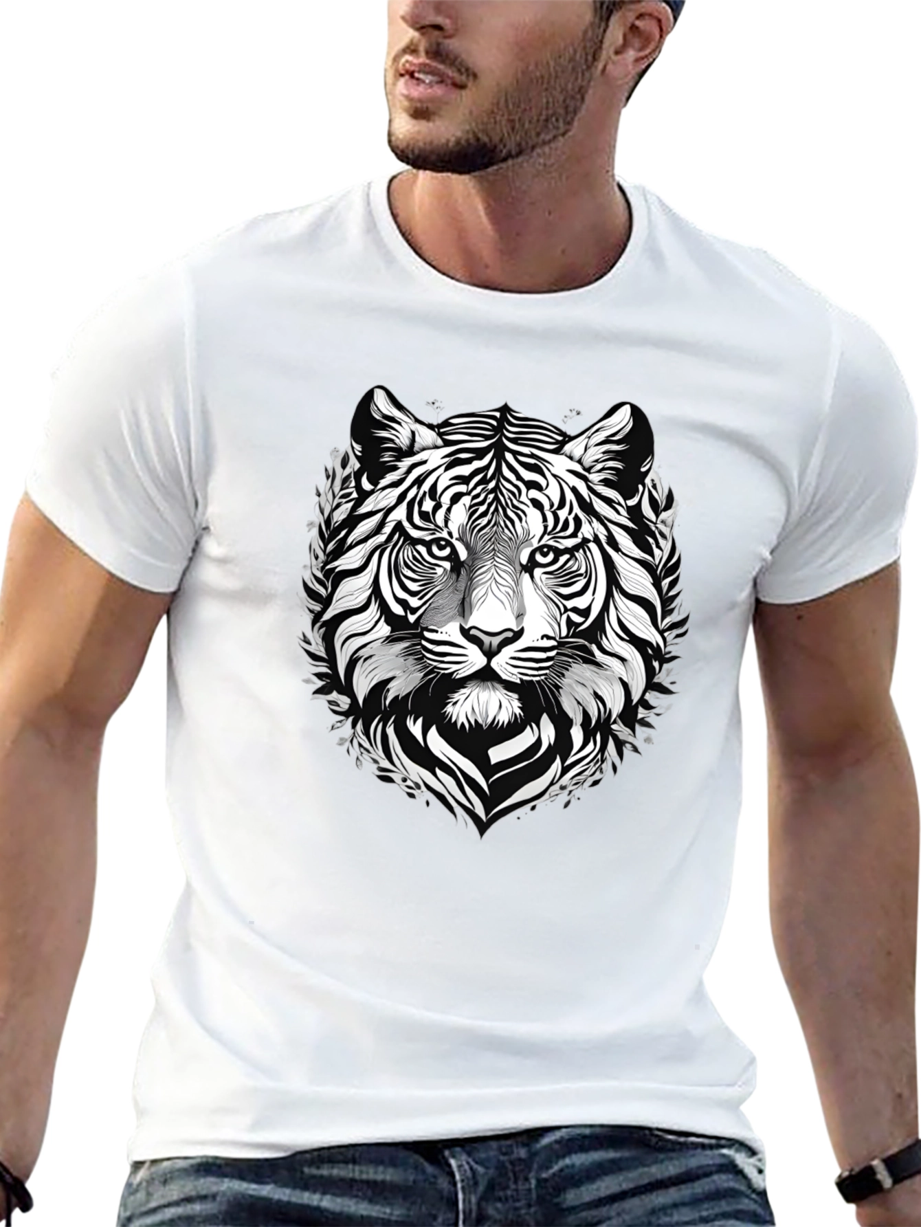 Tiger Graphic Tee - Stylish Black T-Shirt
