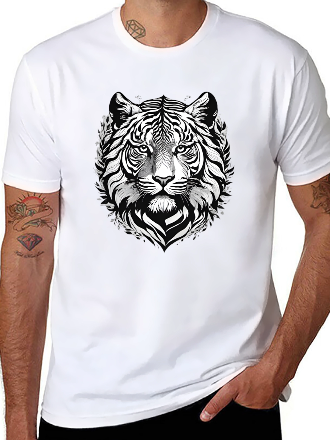 Tiger Graphic Tee - Stylish Black T-Shirt