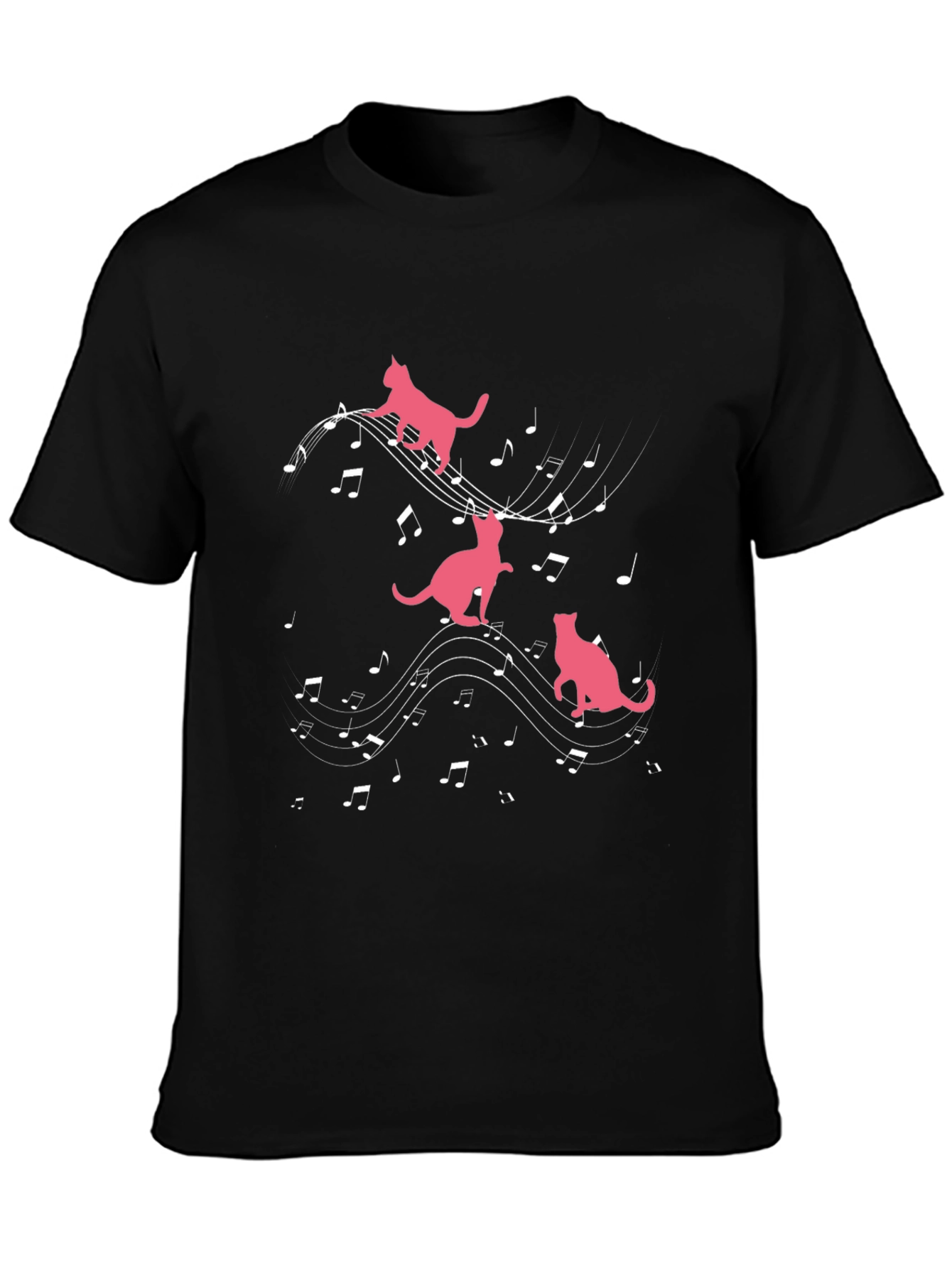 Musical Cats Black T-Shirt
