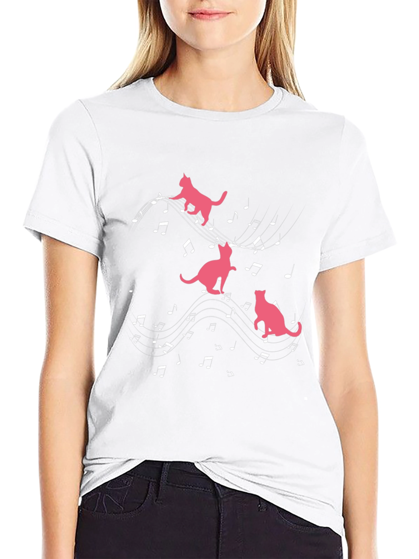 Musical Cats Black T-Shirt