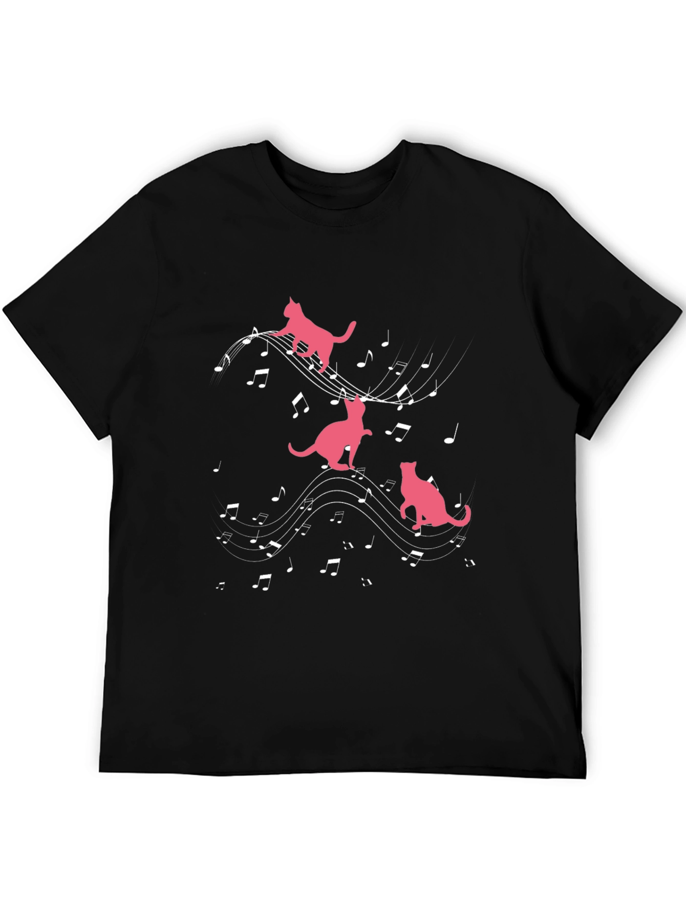 Musical Cats Black T-Shirt