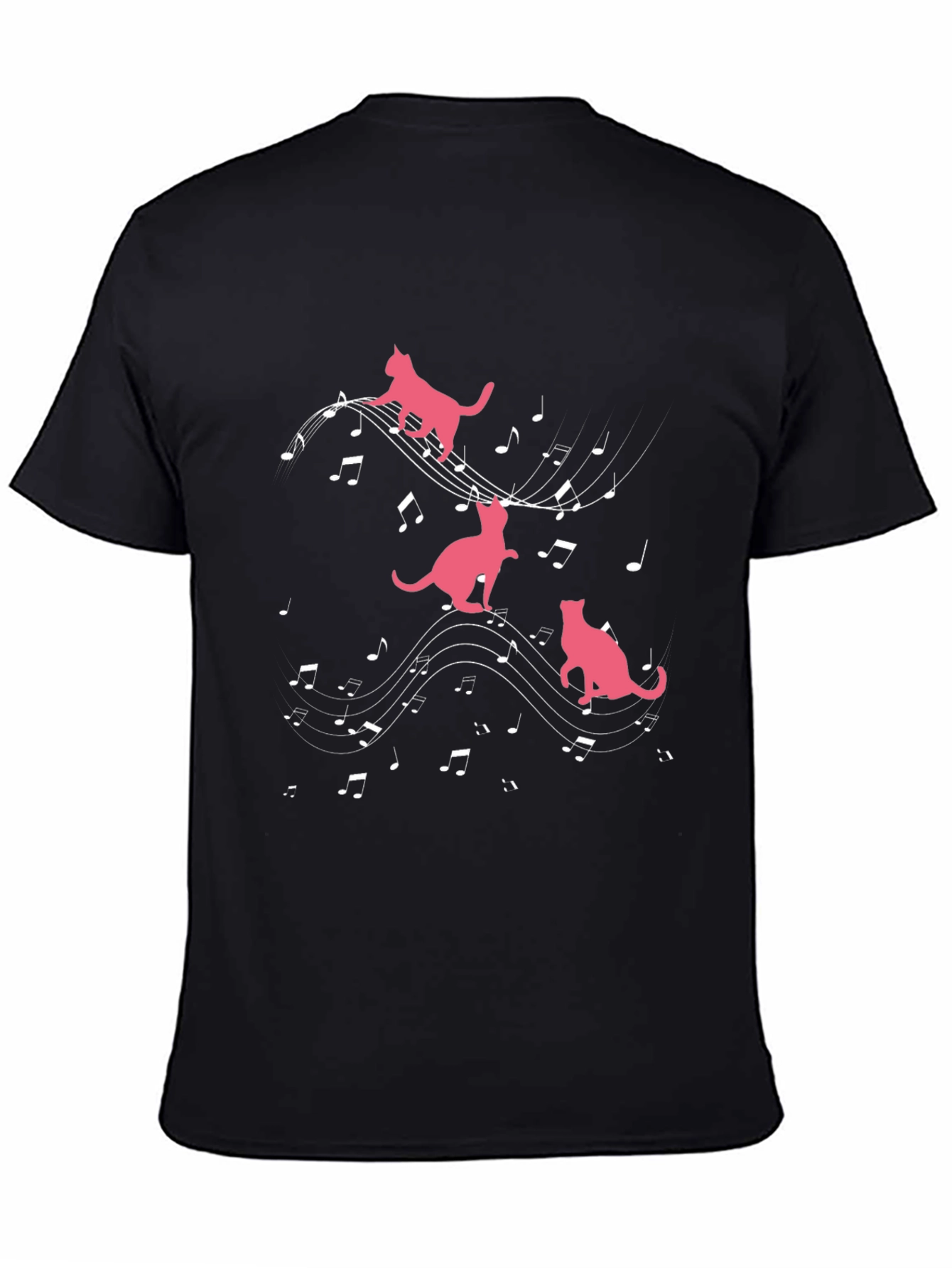 Musical Cats Black T-Shirt