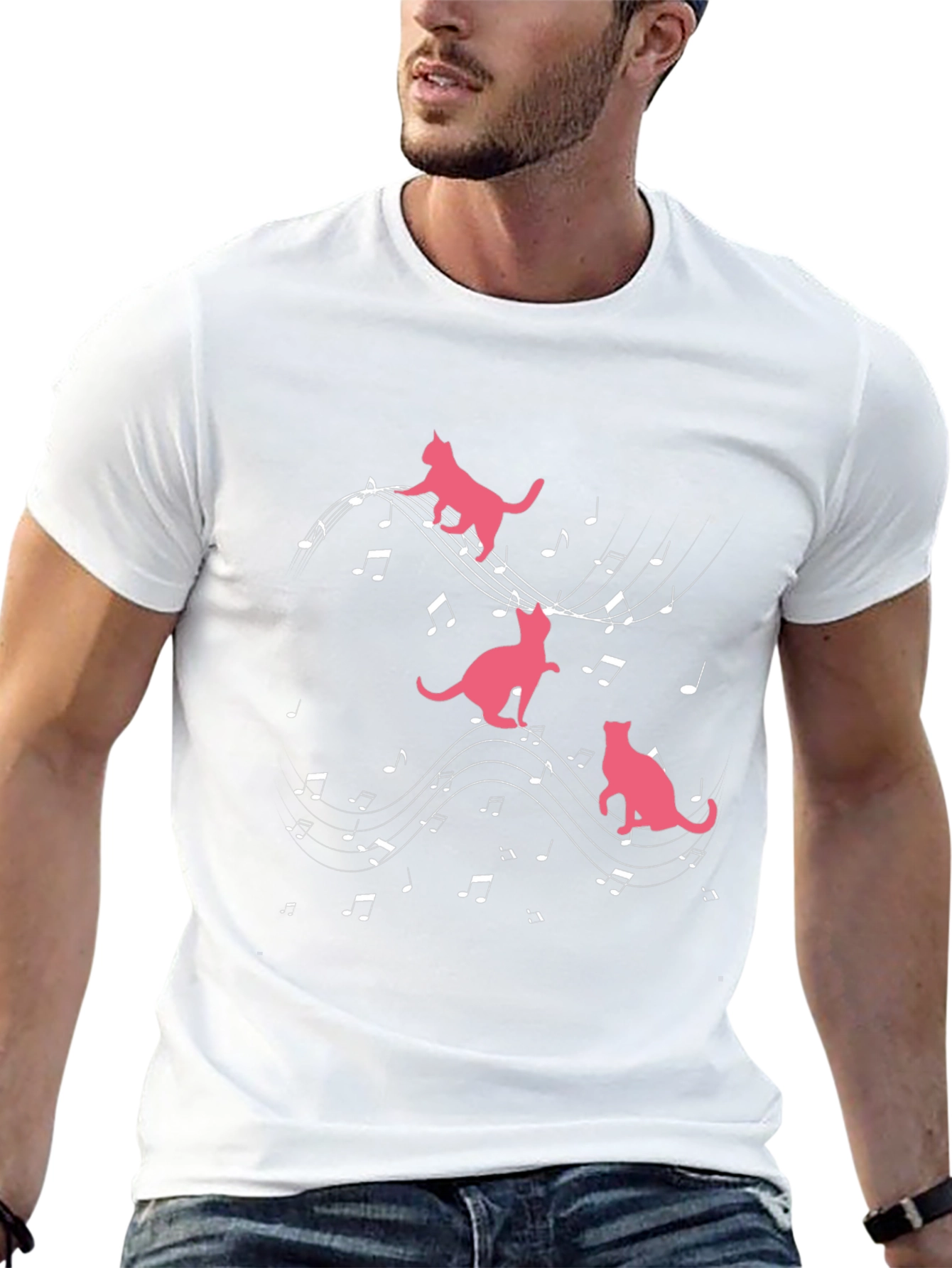 Musical Cats Black T-Shirt