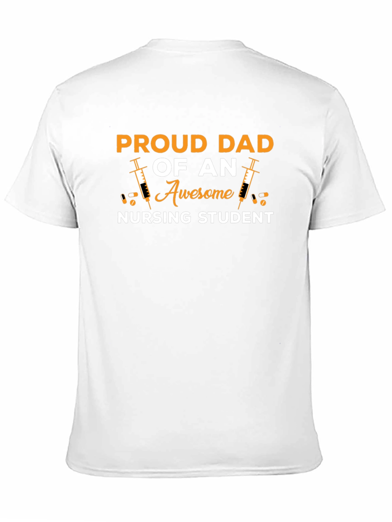 Proud Dad Nursing Student Black T-Shirt