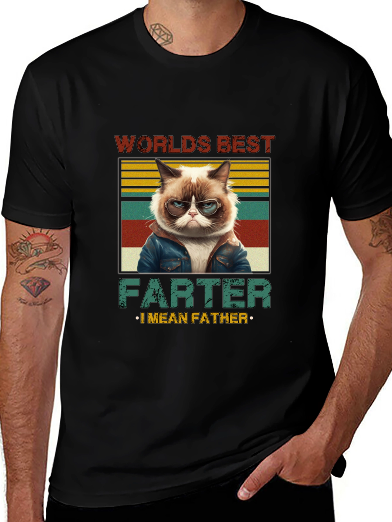 Worlds Best Farter I Mean Father Cat T-Shirt