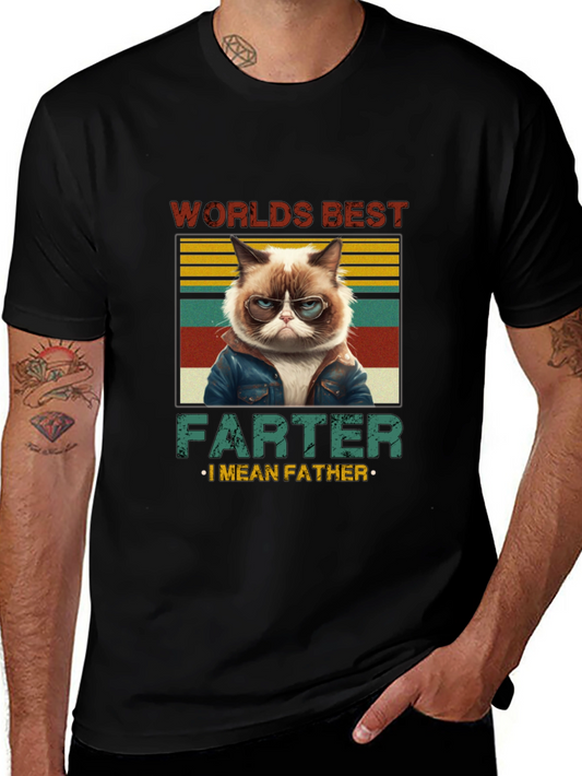 Worlds Best Farter I Mean Father Cat T-Shirt