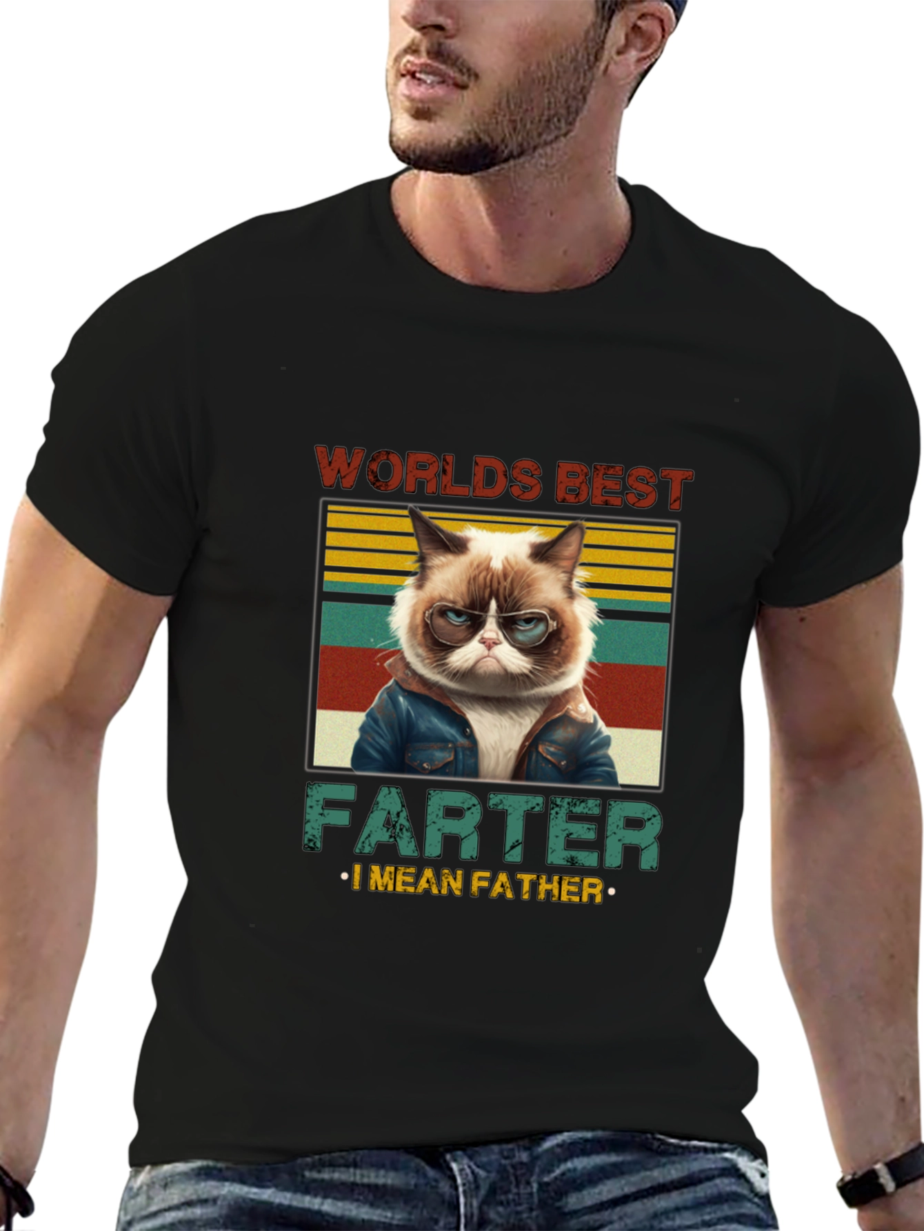 Worlds Best Farter I Mean Father Cat T-Shirt