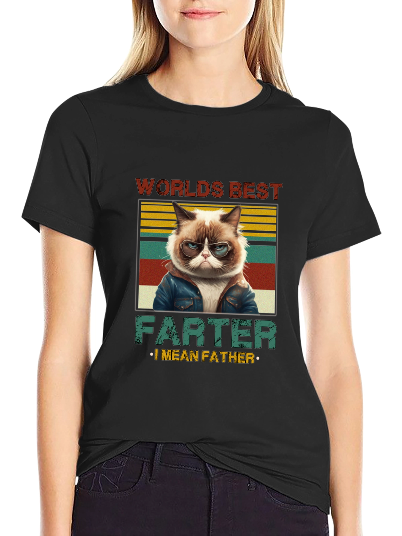 Worlds Best Farter I Mean Father Cat T-Shirt