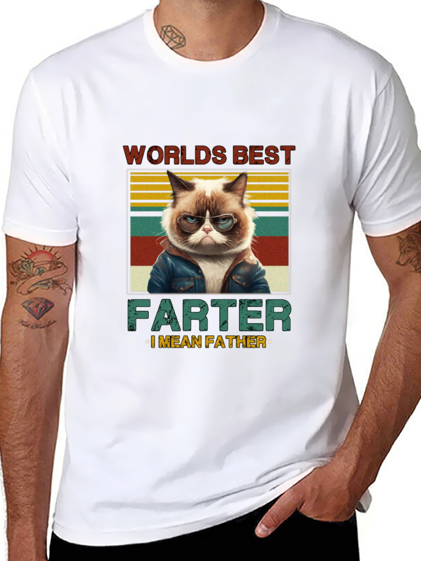 Worlds Best Farter I Mean Father Cat T-Shirt