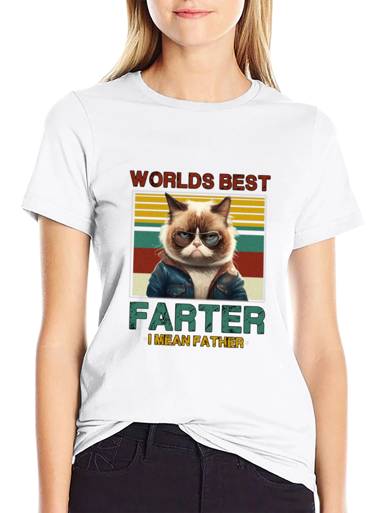 Worlds Best Farter I Mean Father Cat T-Shirt