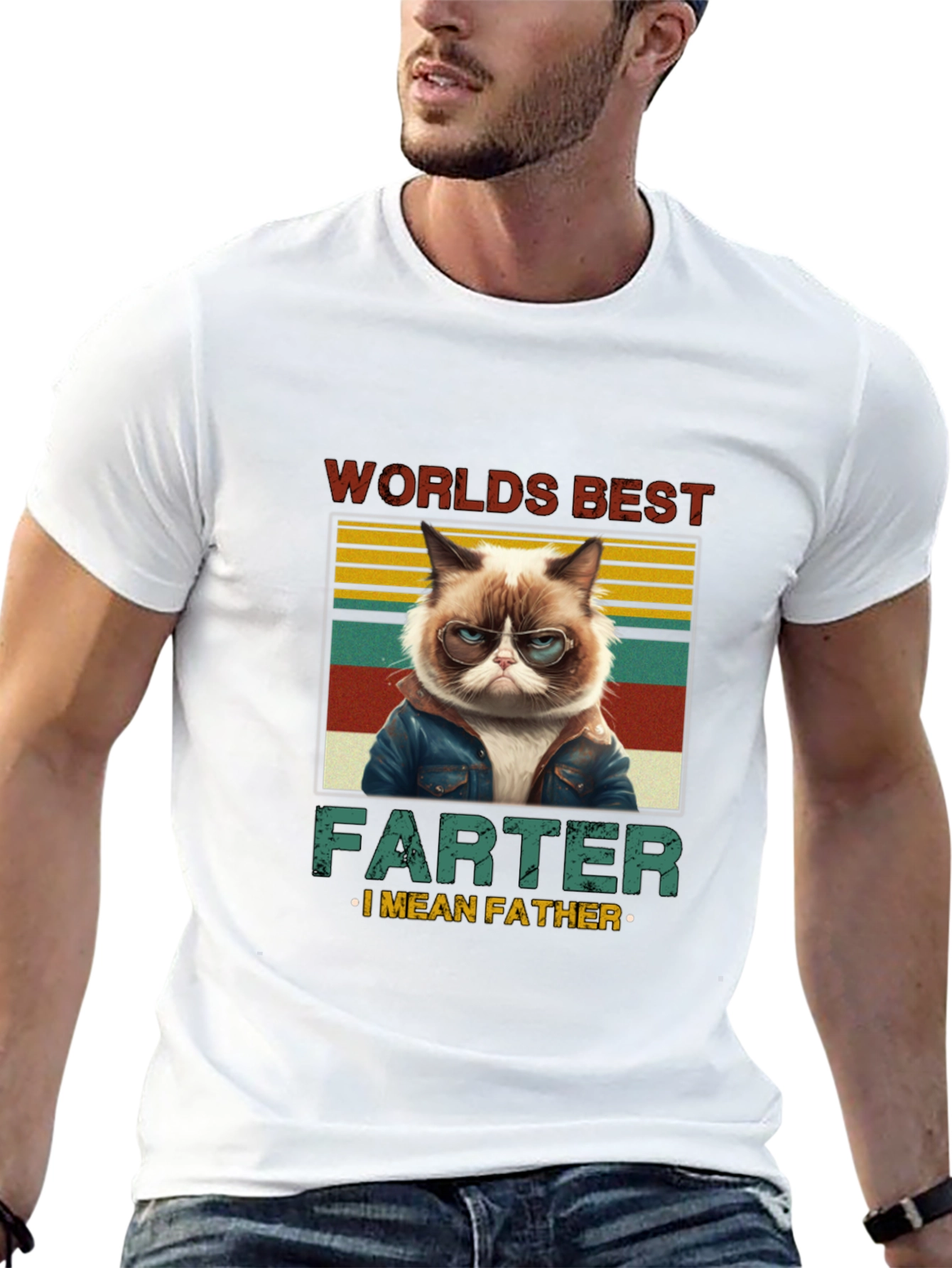 Worlds Best Farter I Mean Father Cat T-Shirt