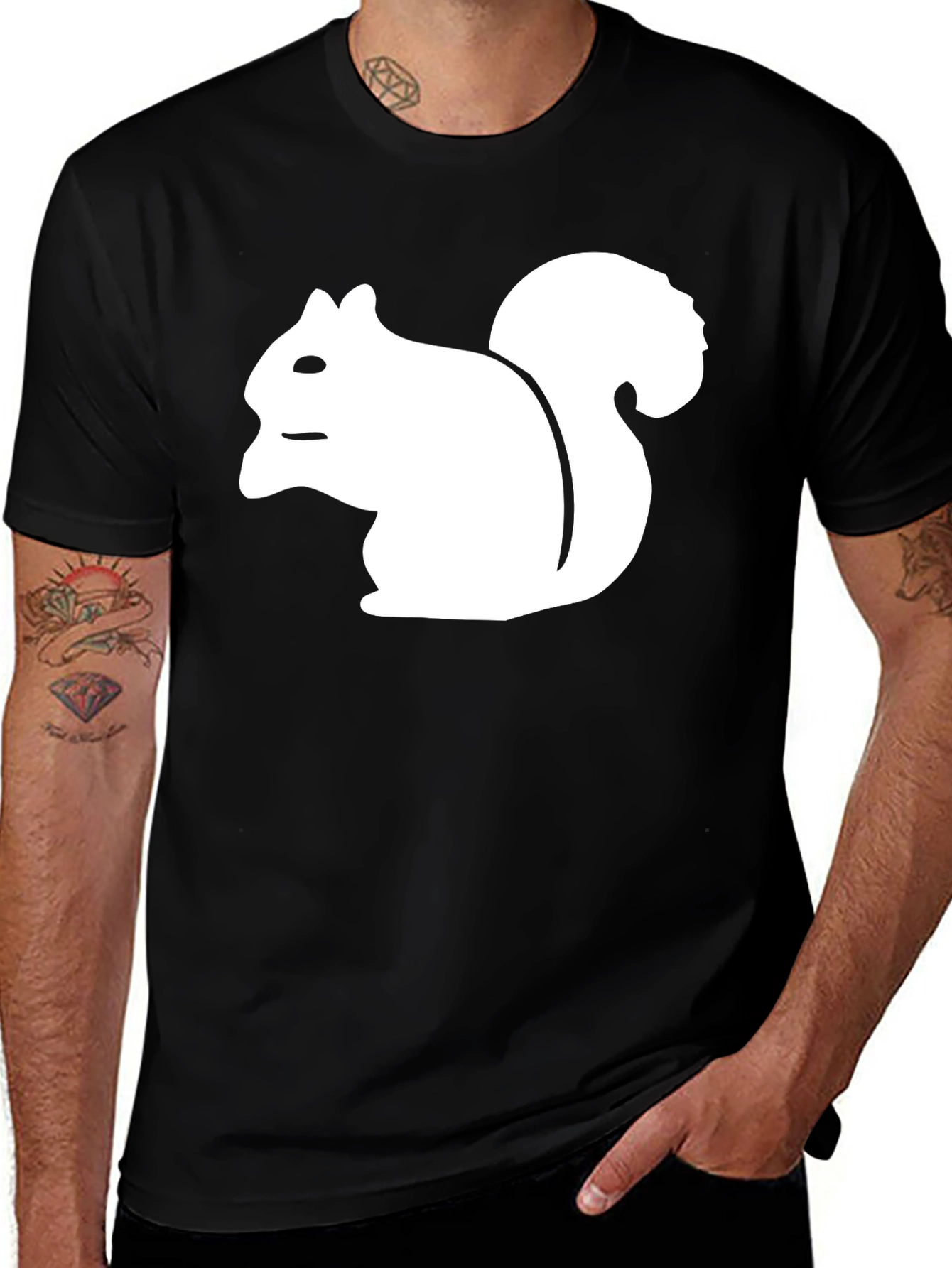 Squirrel Graphic Black T-Shirt