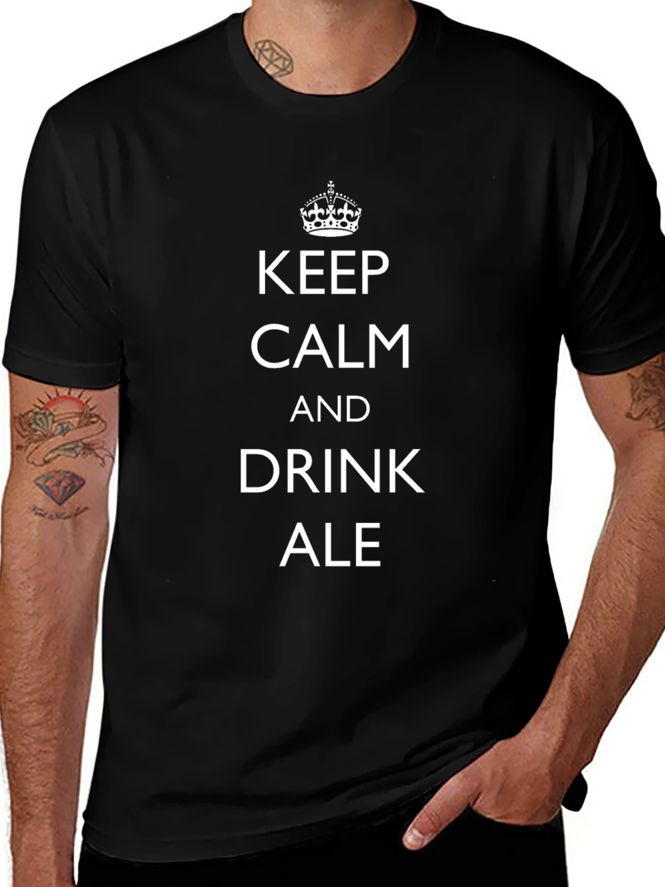 Keep Calm & Drink Ale T-Shirt - Black