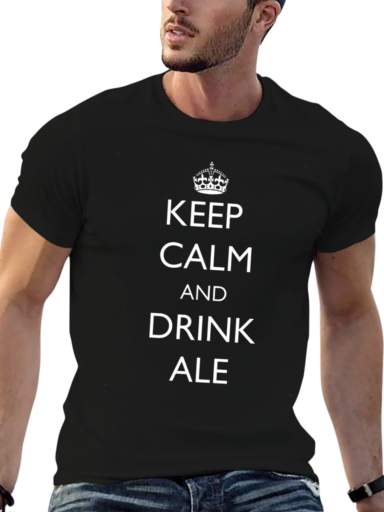 Keep Calm & Drink Ale T-Shirt - Black