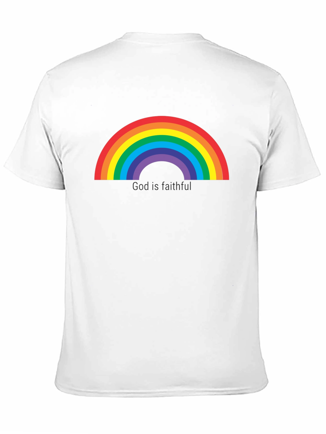 Rainbow Graphic Tee - God is Faithful