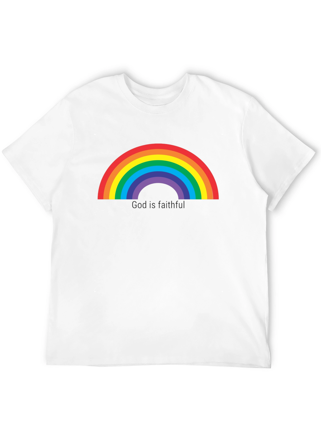 Rainbow Graphic Tee - God is Faithful
