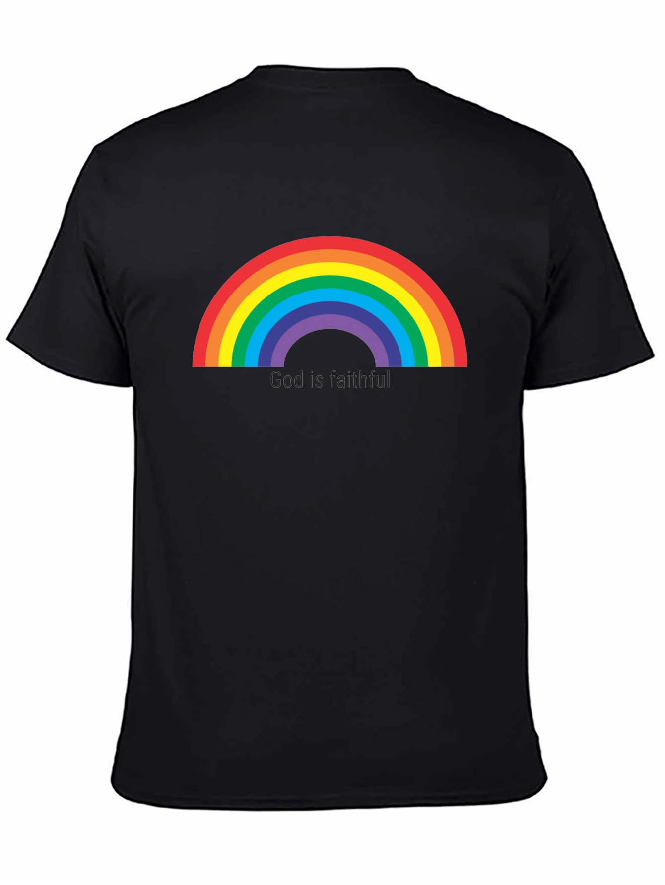 Rainbow Graphic Tee - God is Faithful