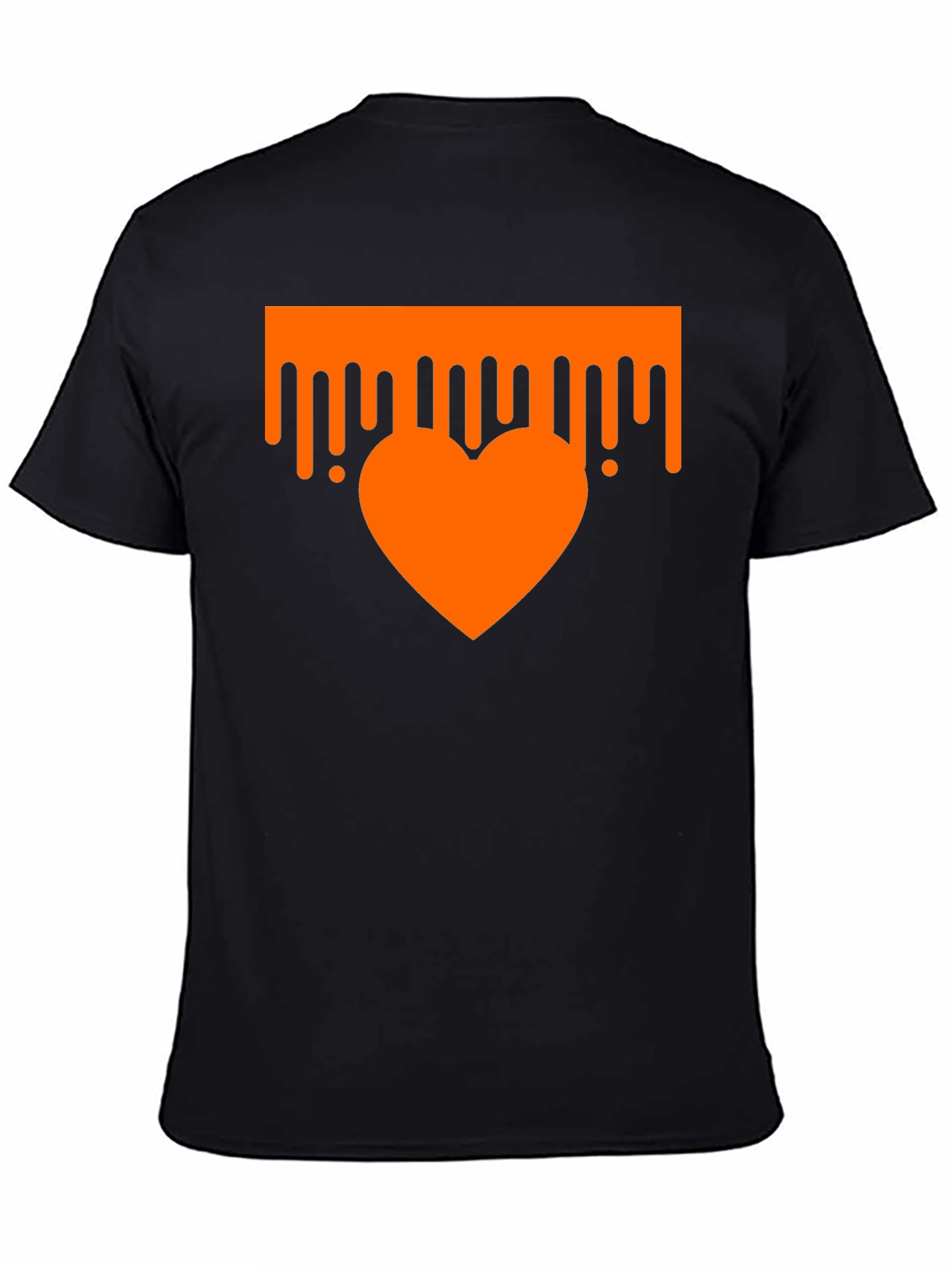 Dripping Heart Graphic Tee - Trendy Black T-Shirt