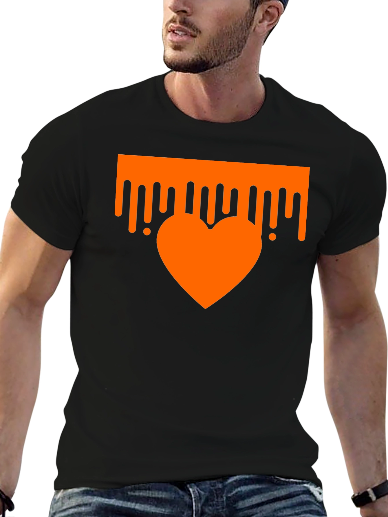 Dripping Heart Graphic Tee - Trendy Black T-Shirt