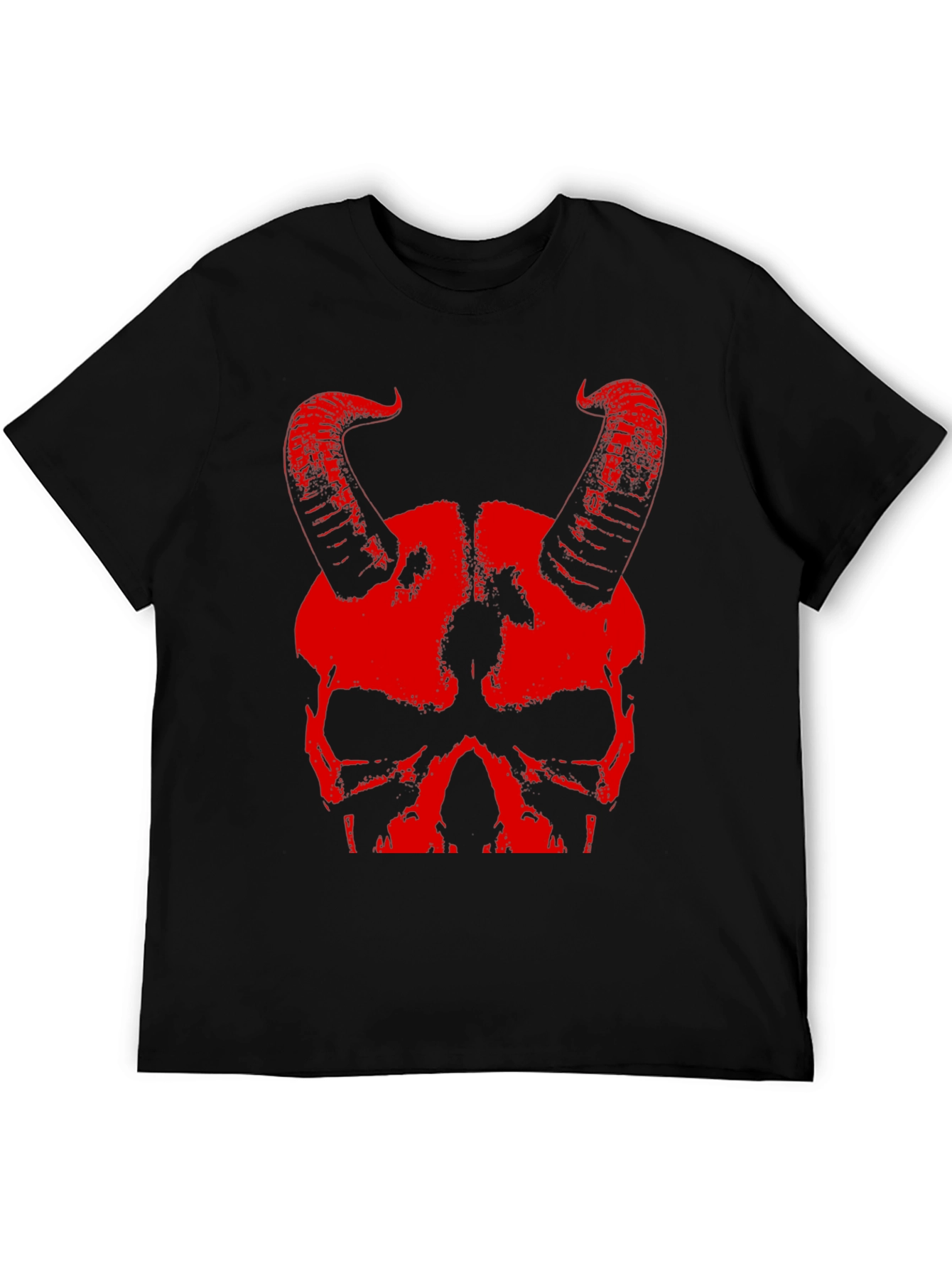 Skull & Horns Graphic T-Shirt - Devilish Design