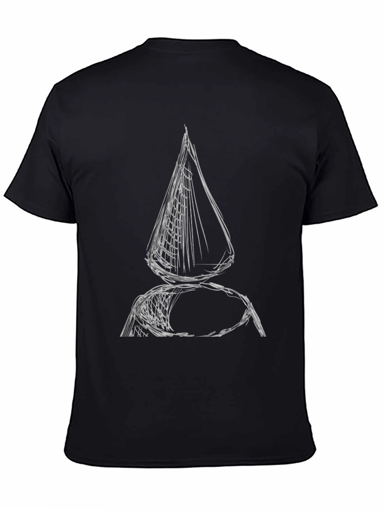 Abstract Sketch Black Cotton T-Shirt