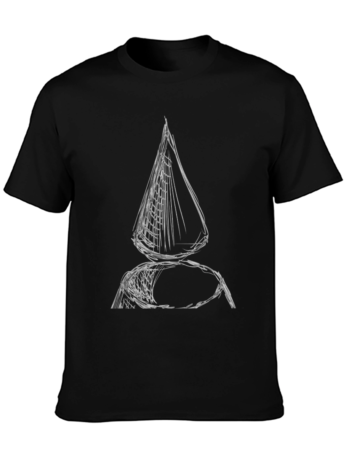 Abstract Sketch Black Cotton T-Shirt